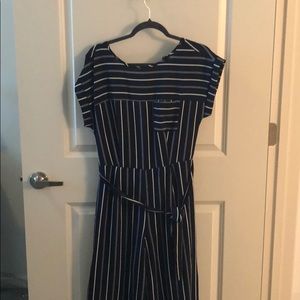 Striped Navy Blue Jumpsuit